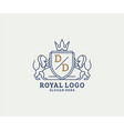 initial dd letter lion royal luxury logo template vector image