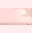 pink background with podium for product vector image vector image