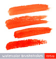 set of red watercolor brush strokes vector image vector image