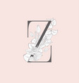 blooming floral elegant z monogram and logo vector image vector image