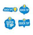 quick tips logo icon or symbol set with different vector image