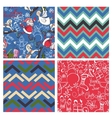 set of christmas patterns seamlessly tiling vector image vector image