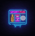sports bar logo neon pub neon sign vector image vector image