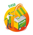 street food fresh juice background vector image vector image