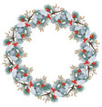 wreath with red berries vector image