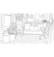 cozy porch of a village house vector image