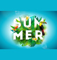 summer with toucan bird and parrots vector image
