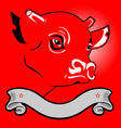 cow bull head label in cartoon style vector image vector image