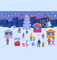 in flat simple style - christmas greeting card vector image