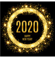 2020 happy new year glowing gold background vector image vector image