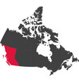 map of canada - british columbia vector image