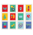 set of fashion of woman fashion flat icons vector image