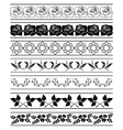 set of floral elements borders vector image