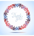 thank you watercolor floral wreath greeting card vector image