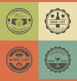 wine shop vintage round colored labels vector image vector image