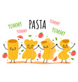 pasta cartoon doodle characters mascote concept vector image vector image