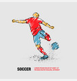 soccer striker back view outline of player vector image vector image