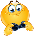 emoticon with bow tie vector image vector image