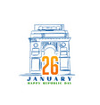 india gate monument sketch for 26th january vector image