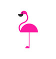 pink flamingo bird logo of semicircular geometric vector image