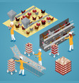 isometric chicken farm poultry organic eggs vector image