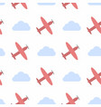 seamless pattern with clouds and planes vector image
