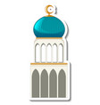 a sticker template with mosque building isolated vector image vector image