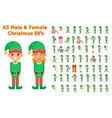 boy and girl elf characters christmas santa claus vector image