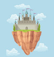 flying island fairy tale castle cartoon fantasy vector image