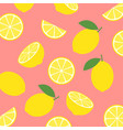 lemon citrus fruit food summer texture seamless vector image vector image