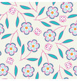 seamless pattern with flowers and butterflies vector image vector image