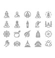 buddhism icon set vector image