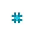 hashtag symbol cross plus medical logo icon vector image