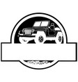 black silhouette of jeep car on logo vector image vector image