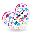 networking heart logo vector image vector image