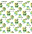 seamless pattern with cactus colorful vector image vector image