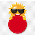 red banner with sun isolated transparent vector image vector image