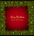 christmas fir background realistic look holiday vector image