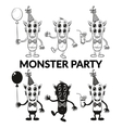 contour and silhouette monsters set vector image vector image