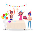 birthday party happy teenagers celebrates vector image vector image