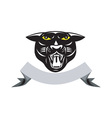 black panther big cat grow head isolated vector image