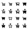 black shopping cart icon set vector image vector image