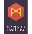 mannaz rune of elder futhark in trend flat style vector image vector image