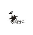 film reel horse knight horseback movie cinema logo vector image vector image