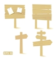 set of light wooden signs and billboards vector image vector image