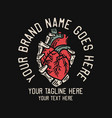 skeleton hand holding a heart vintage t shirt vector image