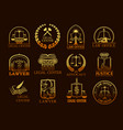 legal center or lawyer juridical gold icons vector image vector image