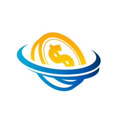 Dollar coin logo icon Royalty Free Vector Image