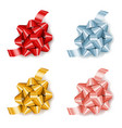 set of colorful realistic gift bows with ribbon vector image vector image