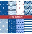 set of seamless sea patterns vector image